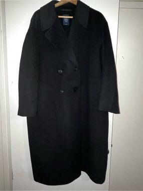 GAP Black Double-Breasted wool coat